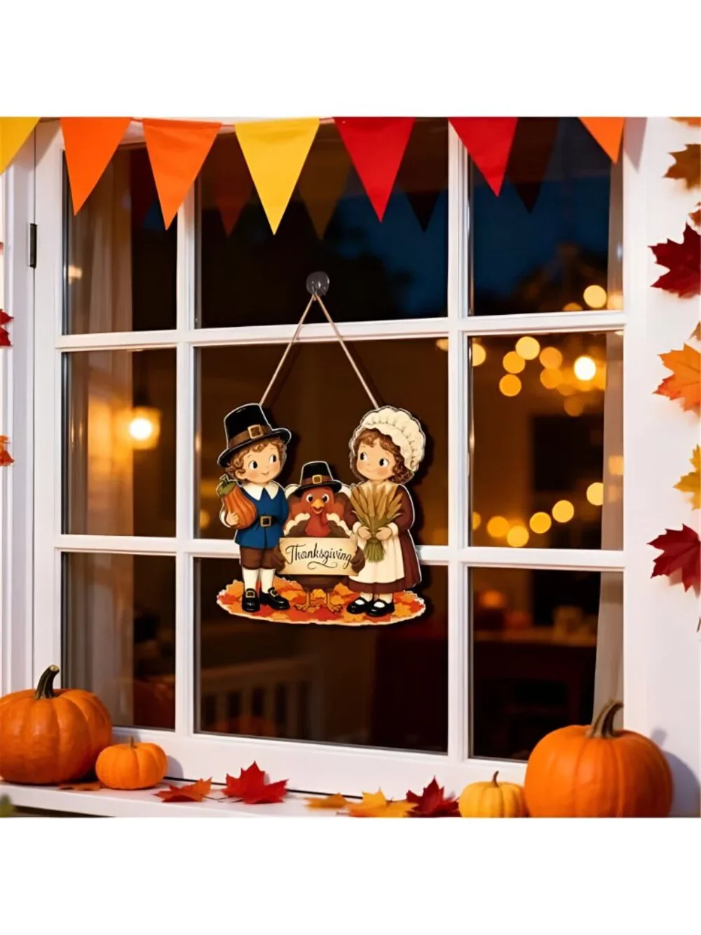 Thanksgiving Door Decorations Wooden Turkey Pilgrim Decor Thanksgiving Sign